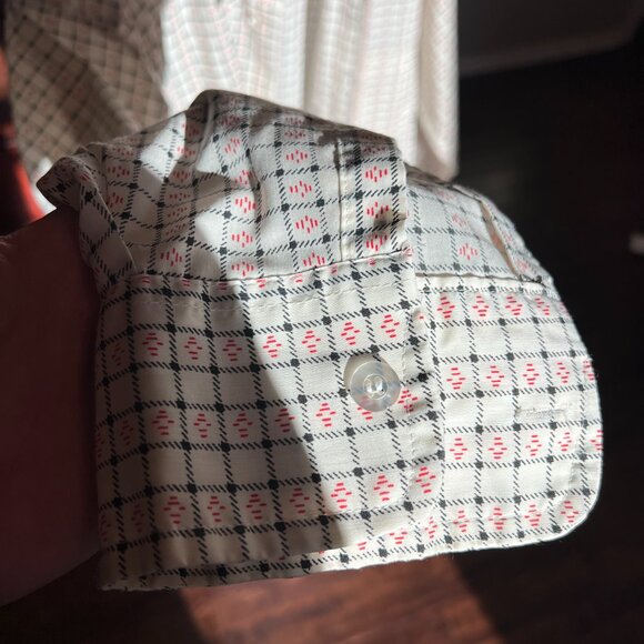 Vintage Sears Western Shirt Red and Black Pattern - Picture 3 of 4